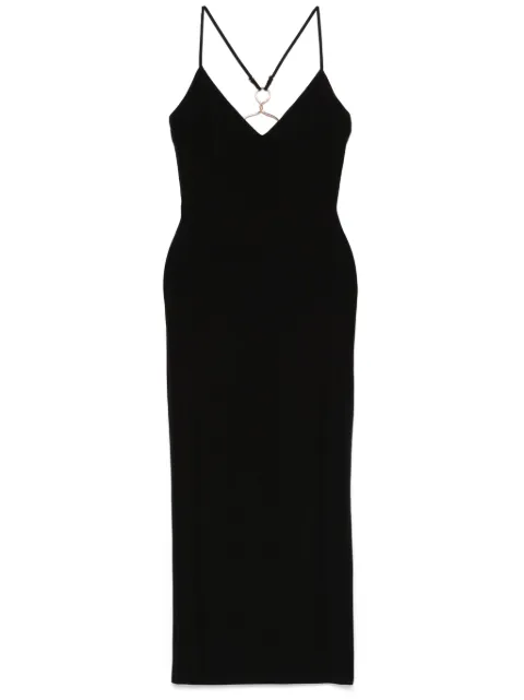 NISSA hardware-detailed midi dress Black RC15551BLACK