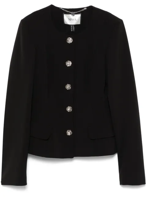 NISSA flower-button jacket Black J15791BLACK