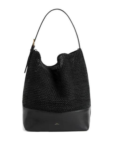 TOTEME belted woven-leather tote bag Black 252WAL853LE0134001