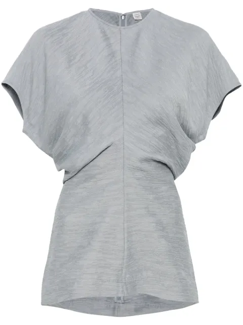 TOTEME slouch-waist crinkled top Blue 243WRT0331FB0199195