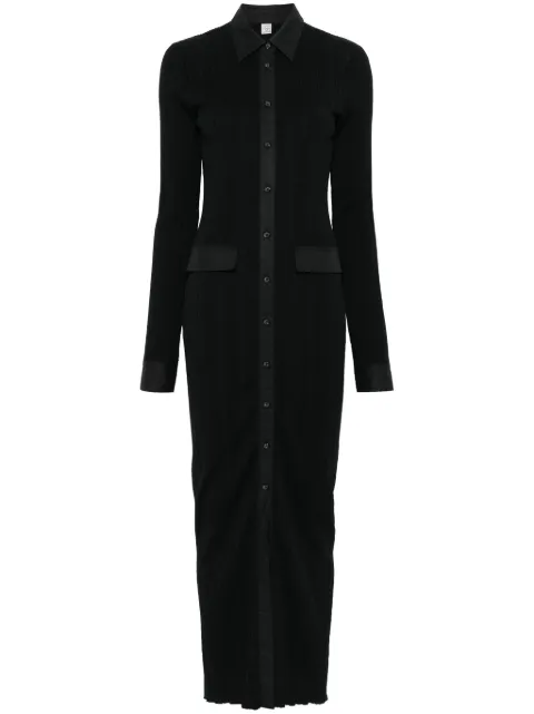 TOTEME knitted shirt maxi dress Black 252WRT0454YA0044001