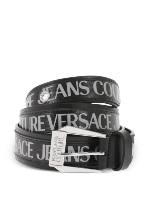 Versace logo-plaque leather belt Black 74YA6F03ZP2
