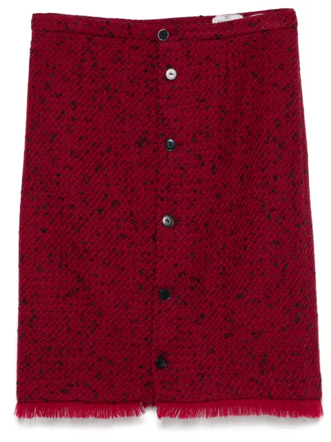 Valentino Garavani Pre-Owned 1980s frayed midi skirt Red VA250PL