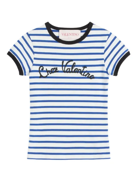 Valentino Garavani striped jersey T-shirt Blue BMG24P961