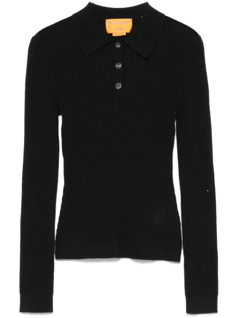 Guest In Residence Shrunken cashmere polo top Black W25611JL