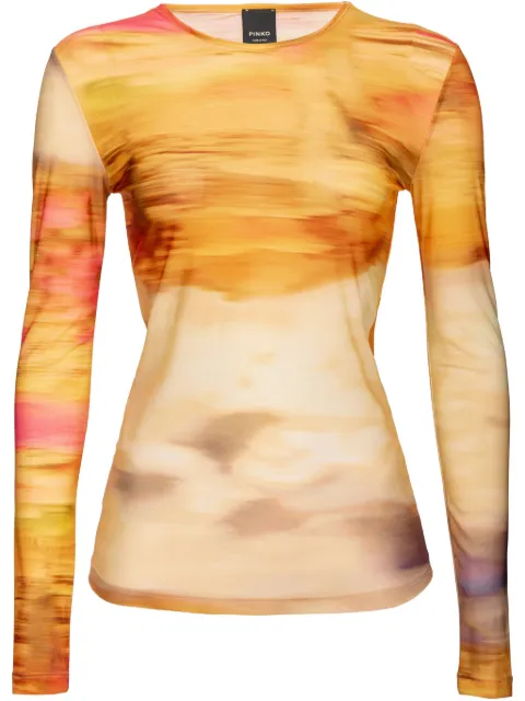 PINKO abstract-pattern print top Yellow 104837A2G1