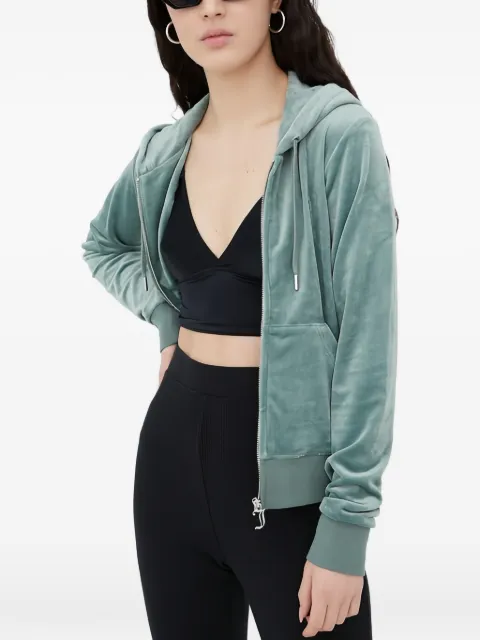 Juicy Couture embroidered zip-up hoodie Green JCAP176