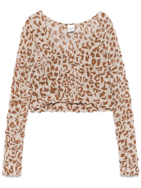 Nanushka graphic-print cropped top Neutrals NW25SSTP30574