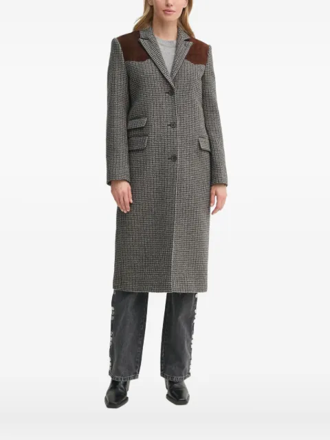 The Kooples houndstooth single-breasted coat Grey FMAN29002K