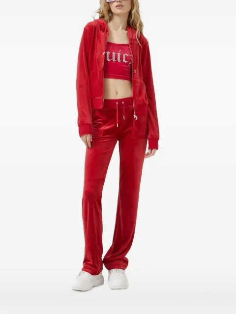 Juicy Couture embroidered zip-up hoodie Red JCAP176122