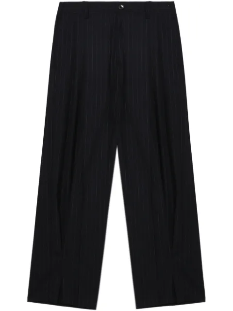 KHOKI pinstripe straight-leg trousers Blue 25SSP03
