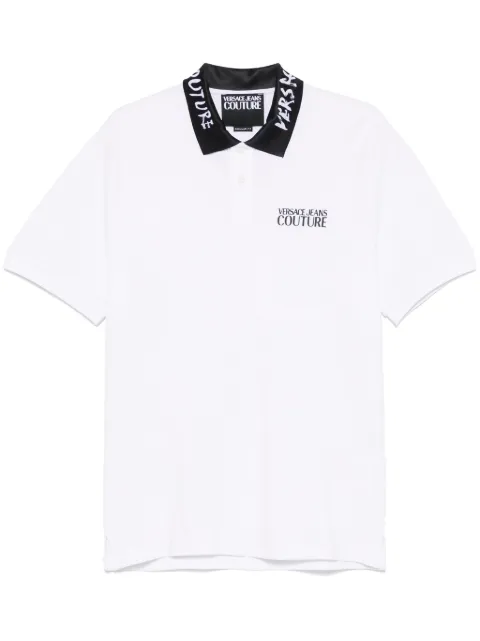 Versace Jeans Couture Logobrush-collar polo shirt White 78GAGT05CJ01T
