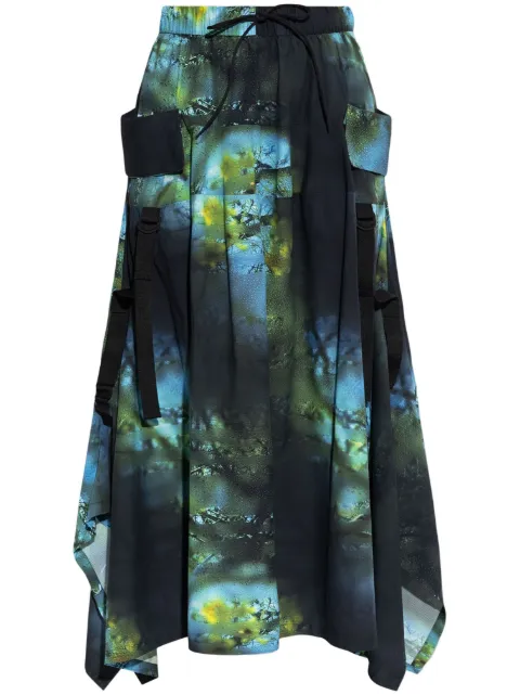 Y-3 printed maxi skirt Black JL8296