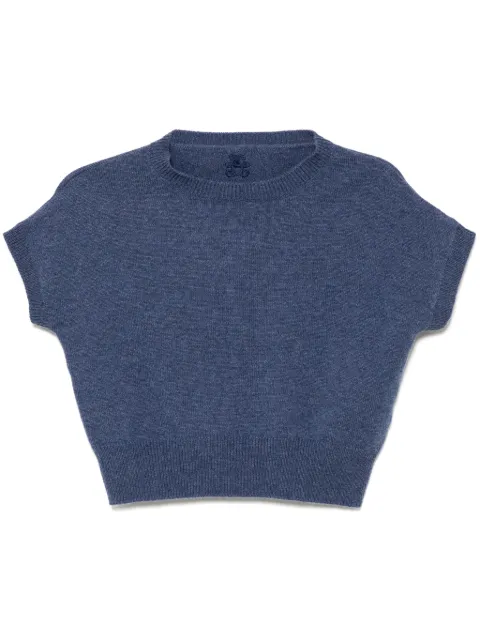 Teddy Cashmere Genova top Blue GENOVASLEEVELESS