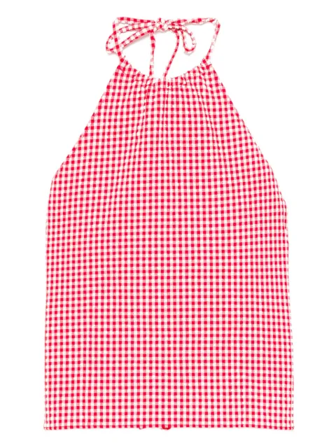 Hunza G gingham halterneck top Red HALTERTOP