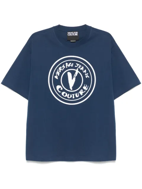 Versace Jeans Couture logo-print T-shirt Blue 78GAHE08CJ00E