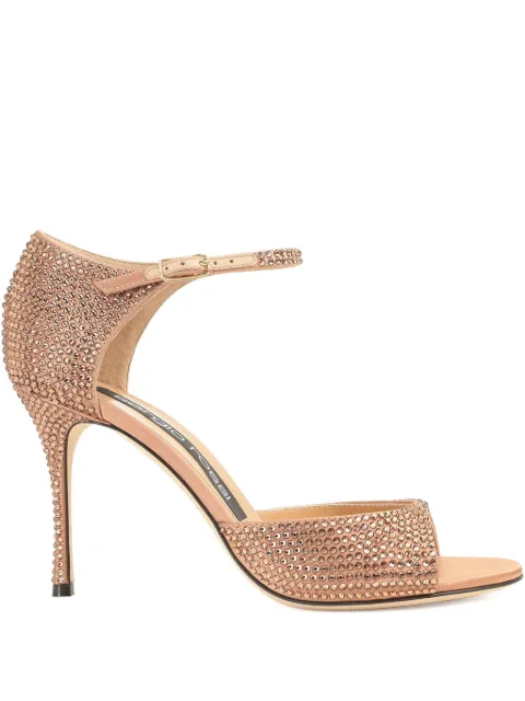 Sergio Rossi 75mm Godiva crystal-embellished sandals Neutrals B11930MFL308110