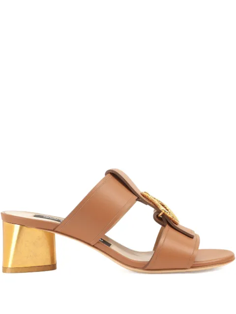 Sergio Rossi leather flat sandals Brown B11490MMVT06154