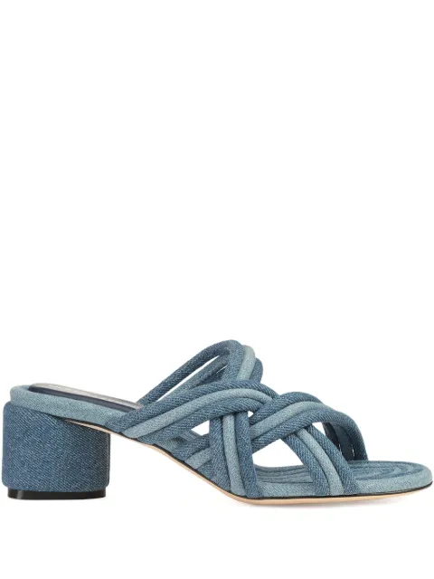 Sergio Rossi 50mm Watamu knotted denim sandals Blue B11400MFL304110