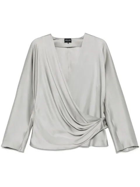 Giorgio Armani silk georgette blouse Grey GW000843TE10101