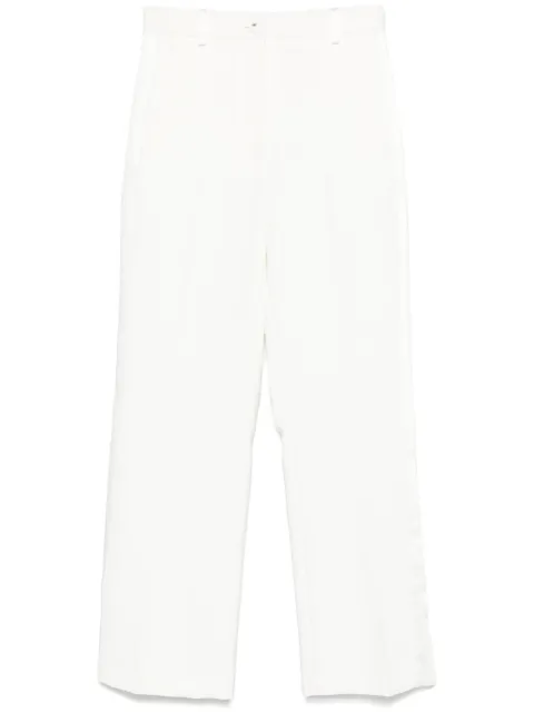 Elisabetta Franchi satin-bands crepe trousers White PA08651E2