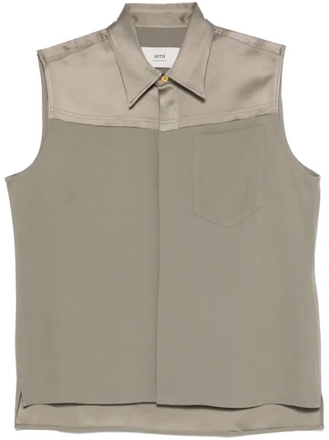 AMI Paris satin blouse Brown FSH220AC0014