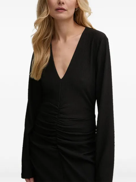 Gestuz v-neck ruched dress Black 10909686