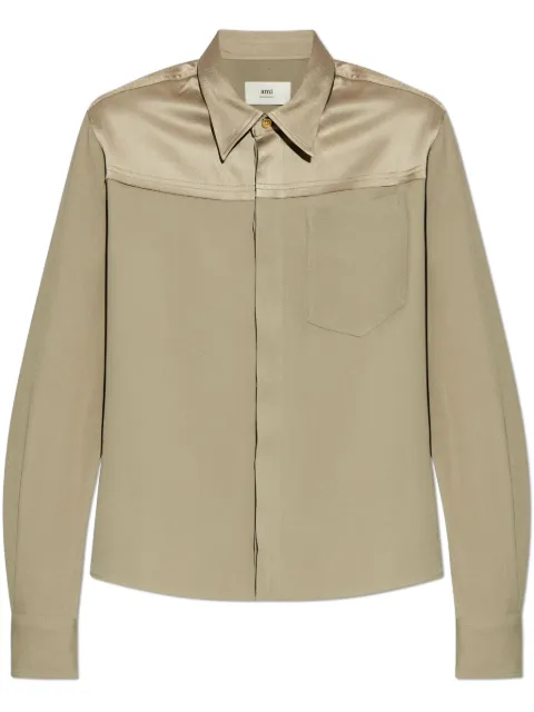 AMI Paris pointed-collar shirt Neutrals E25FSH020AC0014