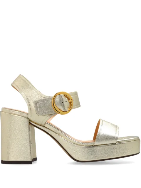 ODISSI 95mm leather sandals Gold OD43100C21018