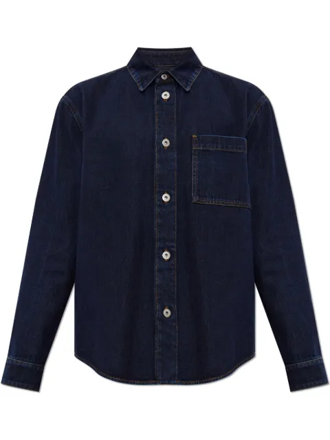 Burberry logo-embroidered shirt Blue 8099416