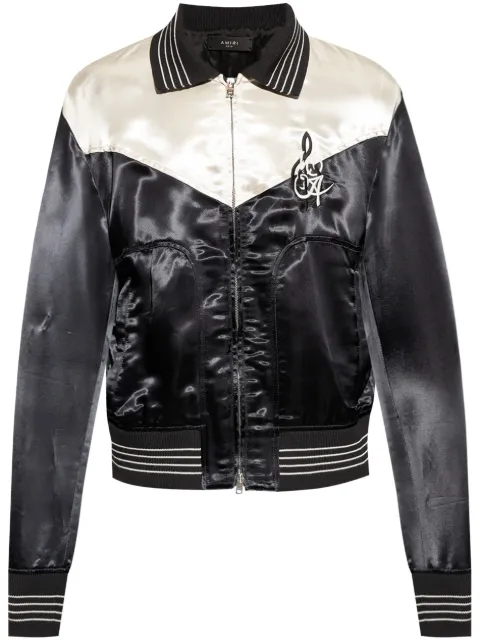 AMIRI logo-embroidered bomber jacket Black AMOUBN1074