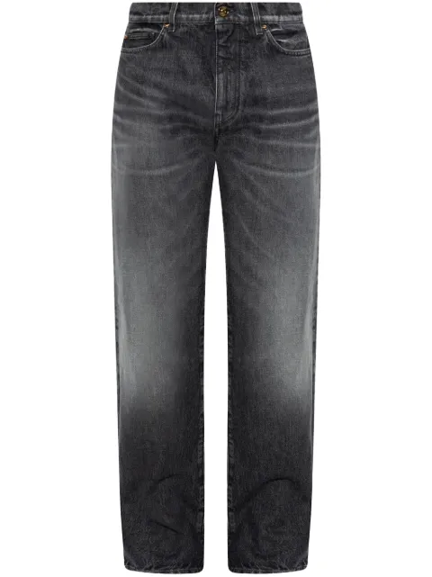 Versace logo-embroidered jeans Black 10189111A13597