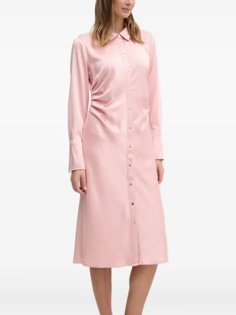 DKNY satin-panelled button-front midi dress Pink DD4KTE31