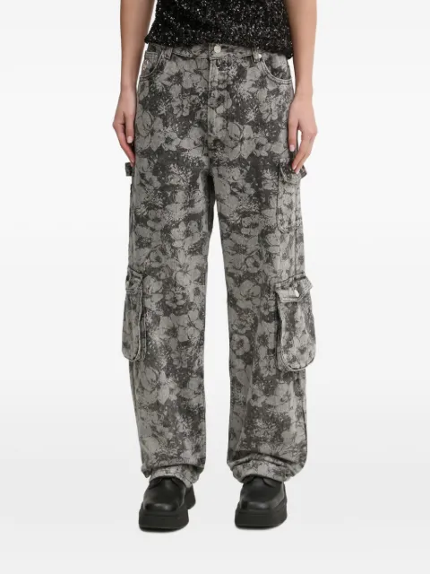 MOSCHINO JEANS floral-print cargo jeans Grey 326