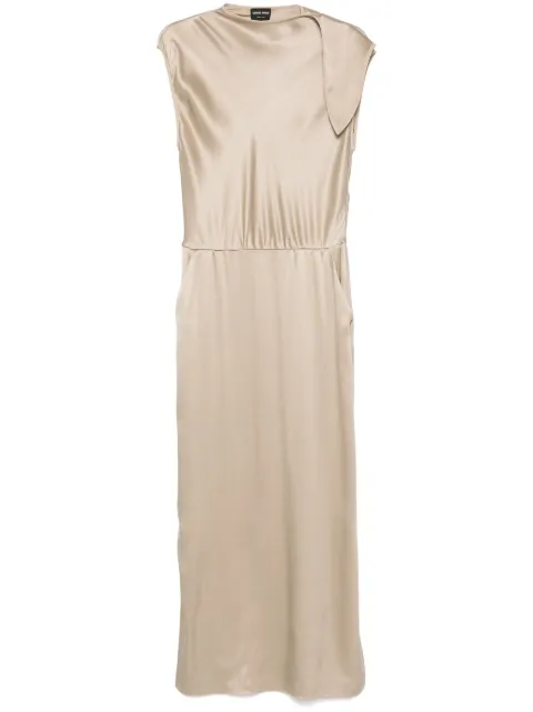 Giorgio Armani tie-shoulder gown Neutrals GW000678TE10101