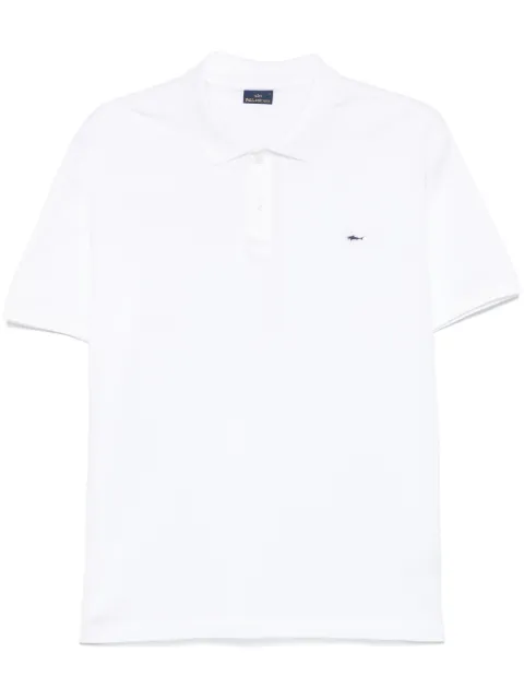 Paul & Shark logo-patch polo shirt White C0P1238