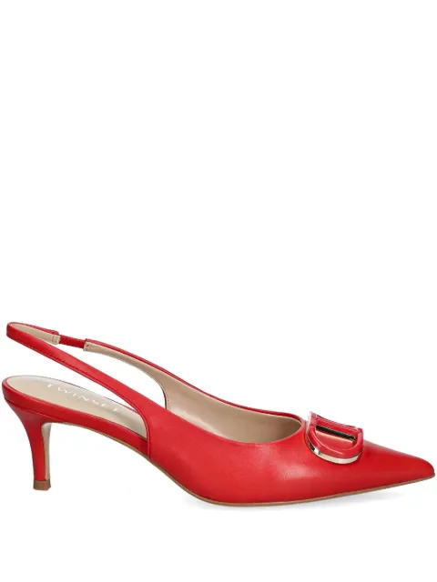 TWINSET 60mm Oval T slingback pumps Red 251TCP062