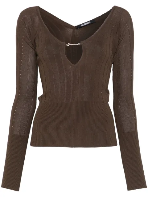 Jacquemus Le sommet Pralù top Brown 251KN3572424