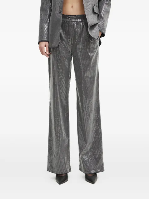 GUESS USA sequin-embellished straight-leg trousers Grey W5RB32