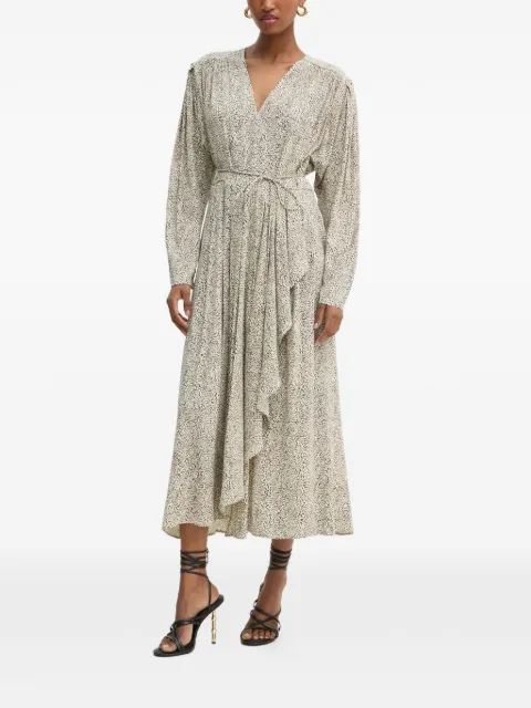 TWINSET long-sleeve V-neck midi dress Neutrals 251TP2750