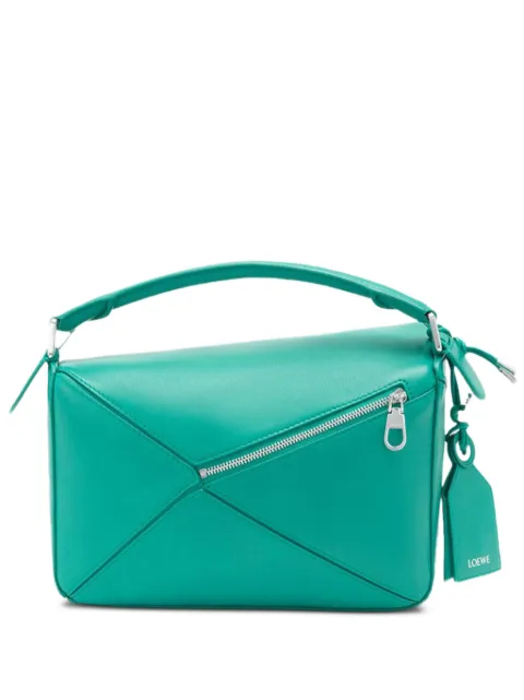 LOEWE Soft Puzzle geometric leather tote bag Blue A510PLSX019514