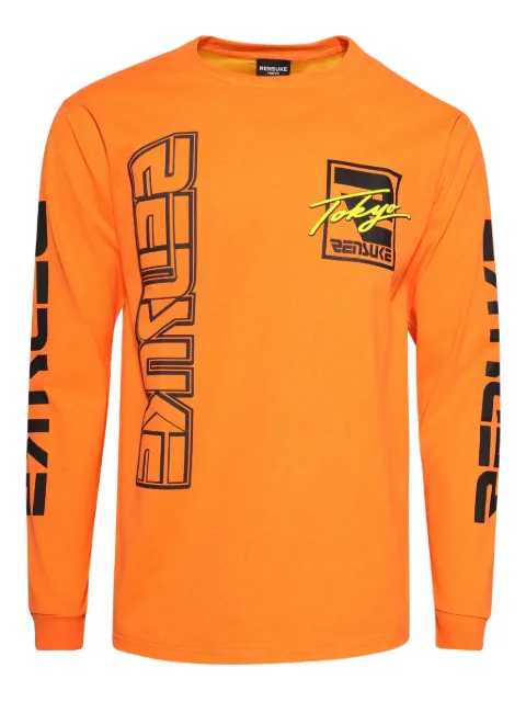 RENSUKE TOKYO long-sleeve tie-dye T-shirt Orange LSO1