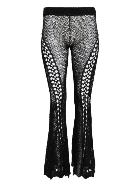 Roberta Einer crochet flared trousers Black REAW2421
