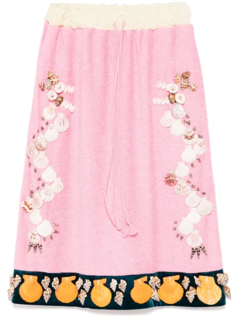 PENULTIMATE shell-embroidery dragon skirt Pink JS01SS25