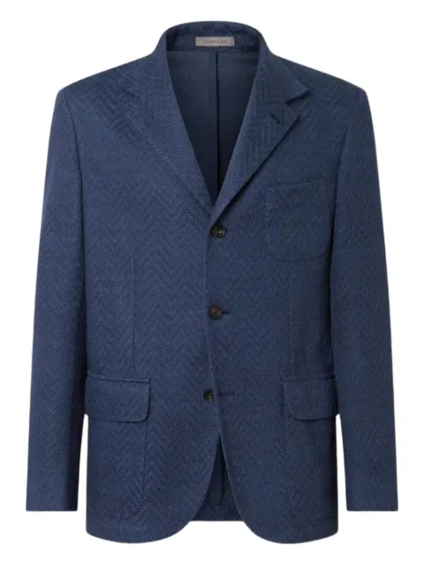 Corneliani herringbone three-button jacket Blue 25X5322516825