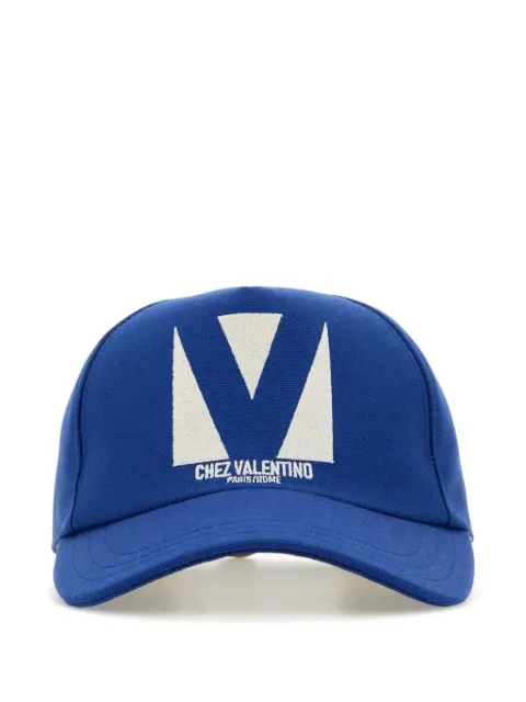 Valentino Garavani Chez cotton baseball cap with embroidery Blue YHDA41WGJ