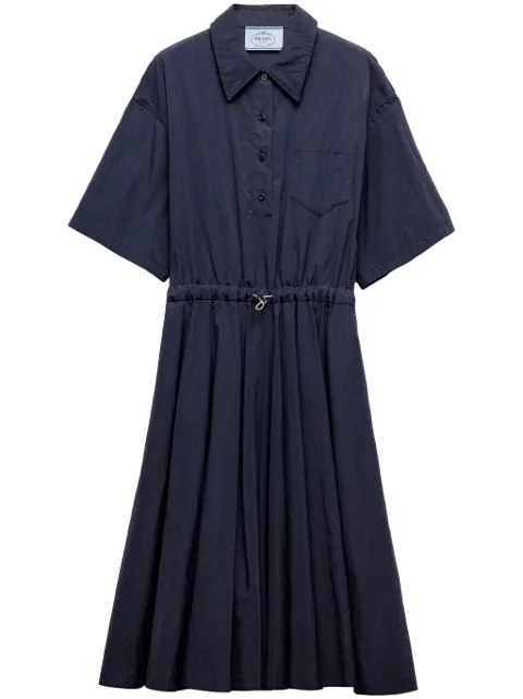 Prada pongé short-sleeve midi dress Blue 230731SOOO16NA