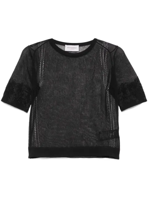 ERMANNO FIRENZE sheer T-shirt Black D46EM005APEA1