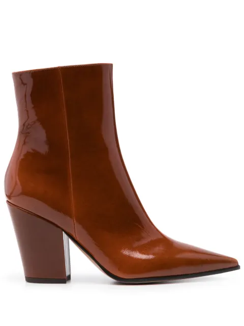 Gianvito Rossi 90mm patent ankle boots Brown G7294185RIC