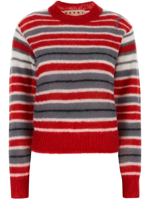 Marni logo-embroidered sweater Red GCMD0573Q0UFU178